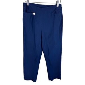 Lulu-B Navy Blue Pull On Capri Pants Womens Size 6 Cropped Stretch Trousers